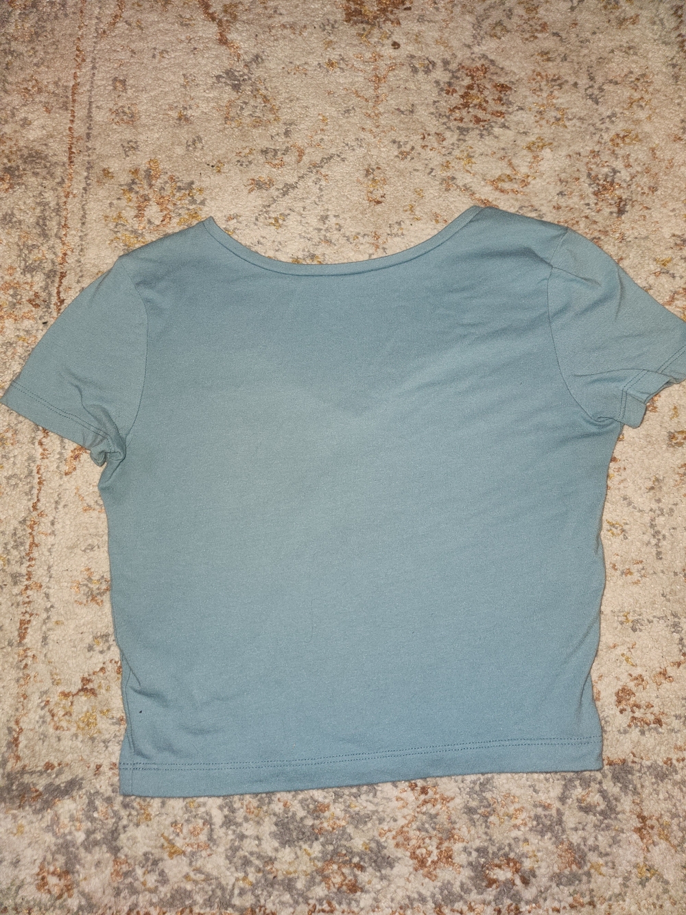 wild fable Blue V-Neck Crop Tee - Picture 4 of 4